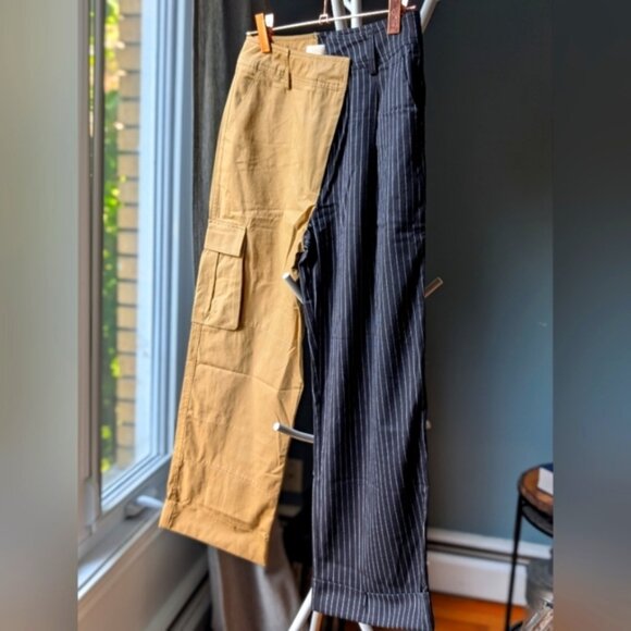 Nwt Choosy Tan and Black Striped Pants - Picture 1 of 7